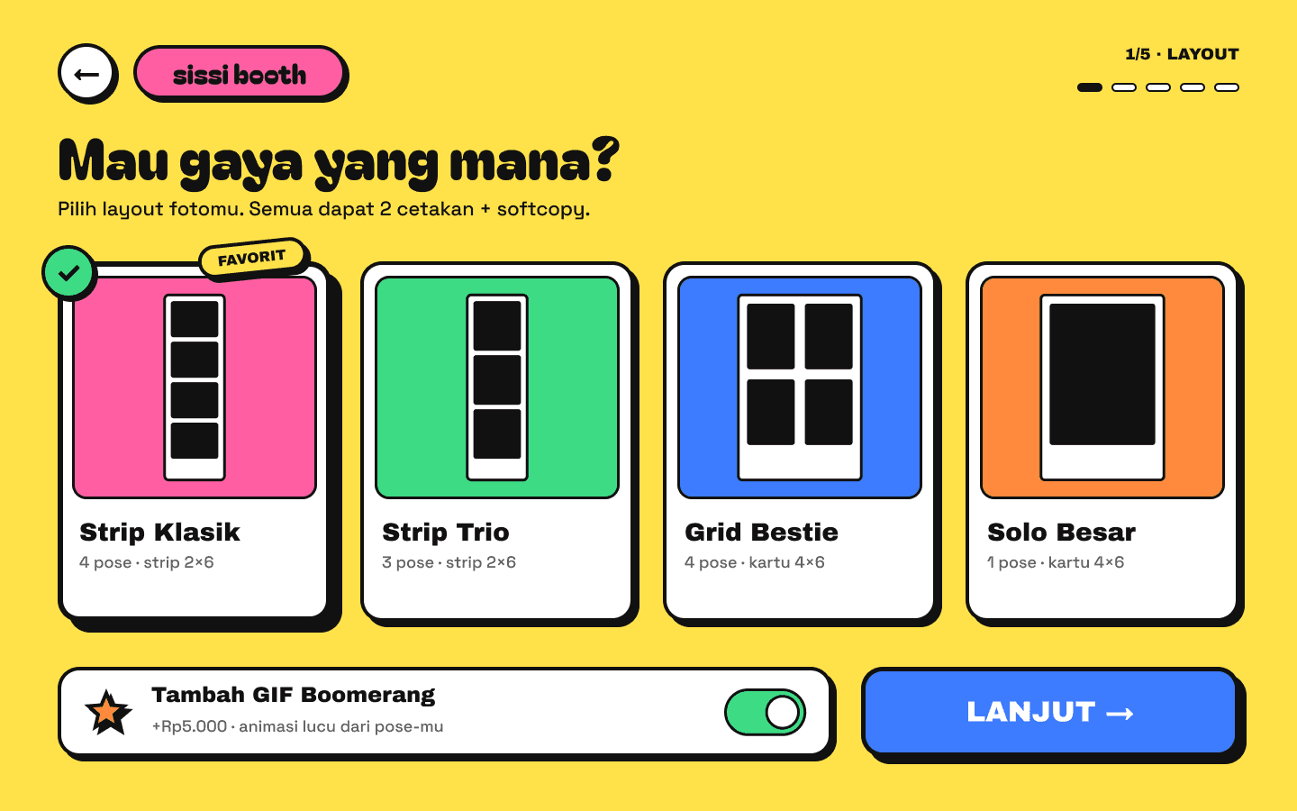 Langkah 2: Pilih layout